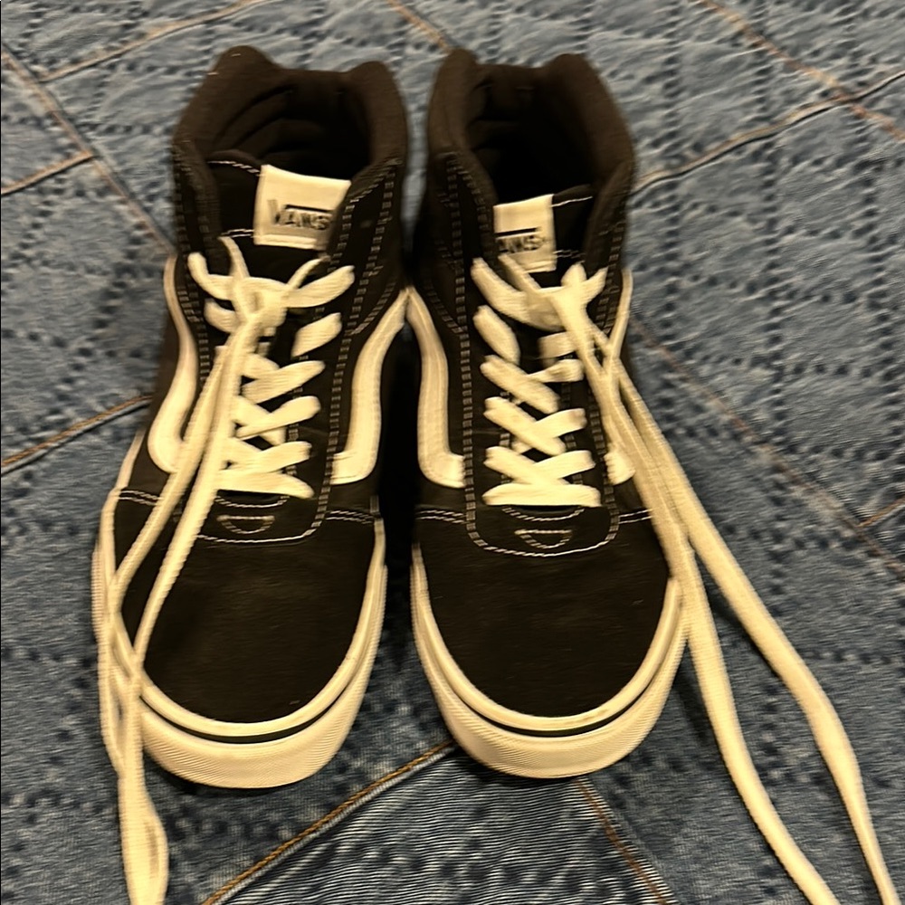Vans Black and White High-Top SK-8 Sneakers